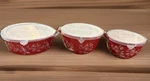 Temptations Bakeware Red Floral Lace Bowl Set With Lids. Fixed Price $32.50.