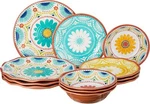 Certified International Vera Cruz Melamine 12 Pc Dinnerware Set Multicolor. Fixed Price $89.62.