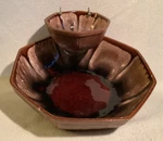 California Pottery Faux Bois Brown Drip 3 Chip & Dip Ceramic Bowl Set Usa. Fixed Price $14.99.