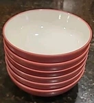 Set Of 6 Noritake Colorwave Raspberry 8045 Stoneware 7/8 Soup, Cereal Bowls. Fixed Price $111.98.