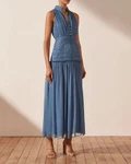 Shona Joy Dress Bnwt Sz Au 6/ Us 2 Noemi Sleeveless Button Up Midi Ocean Blue. Fixed Price $127.68.