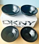 Lenox Dkny Urban Impressions Onyx Black Tidbit Dipping Bowls SET/4 Stoneware. Fixed Price $32.90.