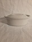 Vintage Portuguese Covered Stoneware Casserole Dish Made Portugal, Oven. Fixed Price $24.98.