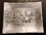 Wendell August Forge Handmade Aluminum 5" X 4" Amish Farmhouse Scene Plate. Fixed Price $14.99.