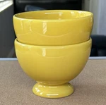 Fun Factory Yellow Set Of 2 All Purpose Bowls 5" Waechtersbach Germany Footed. Fixed Price $39.99.