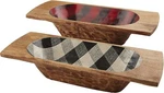 Mud Pie Christmas Nested Check Dough Bowl Set, Small 7" X 19" Large 21". Fixed Price $69.95.
