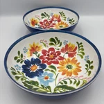 Sur Table Melamine Soup Bowls Set Of 2 Blue Yellow Red Floral 7". Fixed Price $14.99.