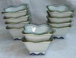 10 Vintage Rare Cost Plus, Inc Oakland Small Porcelain Square Bowls. Fixed Price $75.00.