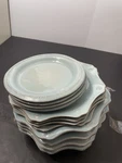 Juliska Dinner Set - 12 Pieces 9" 7" Plates 9.5" Bowl Berry & Thread Ice Blue. Fixed Price $399.99.