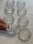 Mikasa Ribbed Glass Bowls With Gold Rim Dipping/condiment,set Of 8 Vtg. Fixed Price $50.00.