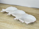 Mud Pie Terracotta Fish-shaped 3-TRAY Serving Bowl Milk Glazed Finish. Fixed Price $19.99.