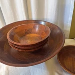 Wood Salad & Fruit Set Cherry Finish Made Vietnam 4. Fixed Price $15.50.