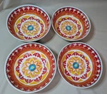 Melamine Cereal Bowl Lot Of 4 Better Homes & Garden Picnic Orange Red Flower. Fixed Price $15.99.