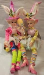 2PC Cynthia Rowley 16" Easter Doll Shelf Sitter Pair Pink Bunny Ears Shoes. Fixed Price $79.98.