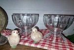 2 Vtg Libbey Ribbed Optic Compote Pedestal Bowl Dessert Candy Ice Cream Dishes. Fixed Price $15.00.