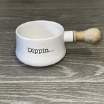 Mud Pie Circa Collection White Ceramic 5 Pot Wooden Handle Dippin Cottage. Fixed Price $10.00.