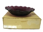 New Mikasa Glass Amethyst Purple Embossed Ruffled Lotus 9.75" Hostess Bowl. Fixed Price $32.99.