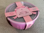 New Gourmet Kitchen 8 Pc Mixing Bowl Set Nestable Pink Lidded Recycled Plastic. Fixed Price $40.79.