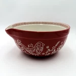 The Pioneer Woman Red Ceramic Mixing Batter Bowl With Spout Bird Floral. Fixed Price $26.10.