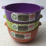 Zak Confetti 3-PIECE Prep Condiment Bowl W/ Tab Handle Orange Purple Lime Green. Fixed Price $24.00.
