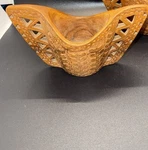 Vintage Yugoslavia Wood Carved 7" Wedding Cup Bowl Detailed Hand Viking. Fixed Price $33.00.