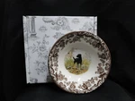Spode Woodland Black Labrador Hunting Dog: New Ascot Salad / Soup Bowl 8", Box. Fixed Price $47.70.