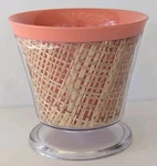 Vintage Raffiaware Footed Dessert Ice Cream Parfait Cup Bowl Peach. Fixed Price $8.00.