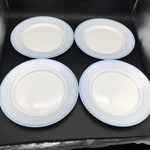 4 Martha Stewart Everyday MTW28 Blue Wavy Bands Dinner Plates 10 " France. Fixed Price $24.98.