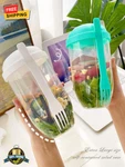 1 Pc Large Capacity Salad Cup With Lid Spoon & Fork Portable Bowl. Fixed Price $11.99.