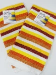 New Fiesta Diamonte Stripe Pattern Kitchen Hand Towels 16" X 28" Orange Red. Fixed Price $23.74.