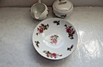 Vintage Mikasa Fine China Japan Moss Rose Fruit / Gravy Sugar Bowl 7288. Fixed Price $25.00.