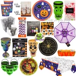Halloween Tableware Paper Cup Bowl Plates Napkin Tablecloth Kids Party Supplies. Fixed Price $8.60.