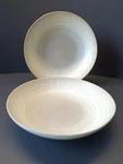 Gibson Elite Pasta Bowls Brown With Rimmed Swirl Pattern Set Of 2. Fixed Price $18.00.
