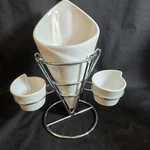 New Gibson Table Compliments 4-PIECE French Fry Appetizer Serving Set Ceramic. Fixed Price $24.95.