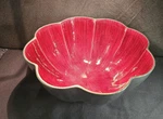 Vintage Simply Designz Red & Silver Hand Crafted Lotus Serving Bowl 9". Fixed Price $29.83.