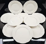 10) Buffalo China White 606A/B Luncheon Plates Set Vintage Restaurant Ware BUF19. Fixed Price $186.77.