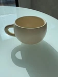 Cream Colored Ceramic Soup Cup Mug With Wooden Spoon. Fixed Price $145.12.
