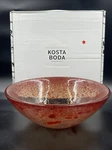Vintage Kosta Boda Tellus Red Glass Bowl By Anna Ehrner Original Box. Fixed Price $199.99.