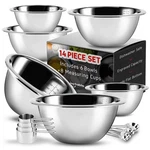 14 Piece Mixing Bowls With Measuring Cups And Spoons Set - Premium Stainless .... Fixed Price $44.44.