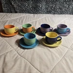 Vintage Gibson Cafe Espresso Cup And Saucer Set Of 6 Multicolor. Fixed Price $100.00.
