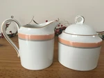 Grandeur Salmon LAD02 By Mikasa Fine China Creamer & Covered Sugar Bowl With Lid. Fixed Price $11.70.