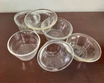 6 Vtg Asstd Clear Glass Baking Custard Pudding Cups Anchor, Pyrex, Glasbake Kerr. Fixed Price $22.99.