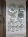 Arcoroc Fleur Glass Bowl Cup Saucer Dinner Salad Plates French Vintage Set Of 8. Fixed Price $239.96.
