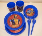 Jay Franco & Sons Set Of Wolverine Holographic Plastic Plates Bowls Cups Forks 8. Fixed Price $13.95.