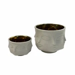 2 - Jonathan Adler Muse Series Dora Maar White Ceramic Bowls With Gold Interior. Fixed Price $65.00.
