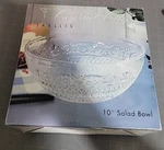 Vintage Crystal Clear Trellis 10" Salad Bowl #301412 With Fluer Design. Fixed Price $17.84.