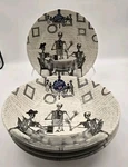 4 Royal Stafford Halloween Bone Appetite Cereal Bowls Set Skeleton Dining Cafe. Fixed Price $79.99.