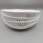 Rae Dunn 100% Melamine Set Of Four 9" Dinner Salad Bowls Tasty Large White. Fixed Price $18.00.