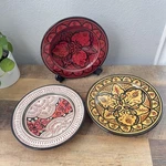 Moroccan Safi Ceramic Bowls Hand-painted Terracotta Yellow, Red Set Of 3. Fixed Price $60.88.