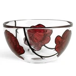 Kosta Boda 8.8" Tattoo Serving Bowl, Hand-painted Glass Rose Inspire.... Fixed Price $295.29.